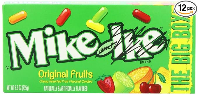 Mike and Ike Chewy Candy Original 8.3 Ounce (Pack of 12)