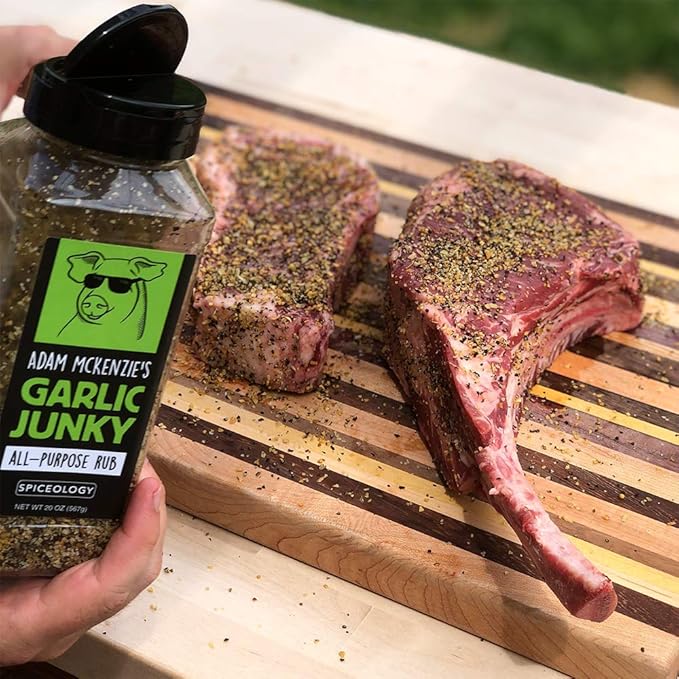 Spiceology &amp Adam McKenzie - Garlic Junkie - All-Purpose Seasoning BBQ Rubs and Spice Blends - Use On: Beef Brisket Corned Beef Steak Pork Chicken Poultry Seafood or Vegetables - 20 oz