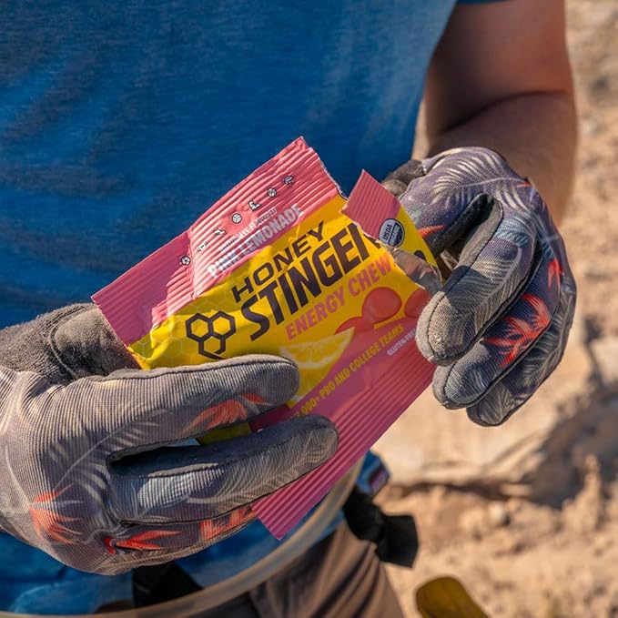 Honey Stinger Organic Pink Lemonade Energy Chew Gluten Free &amp Caffeine Free for Exercise Running and Performance Sports Nutrition for Home &amp Gym Pre and Mid Workout 21.6 Ounces (Pack of