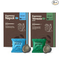 Dongiò Caffè Dark Roast Variety Pack - 80 Capsules Compatible with Lavazza Blue/Black Systems – Napoli &amp Venezia – Roasted and Blended in Italy