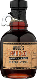 WOOD'S Smoked Maple Syrup – Small-Batch Vermont Maple Syrup Cold-Smoked Over Hardwood | Sweet &amp Savory Flavor | Natural Vegan Sweetener for BBQ Cocktails Glazes &amp Gourmet Dishes | 8.45 Fl O