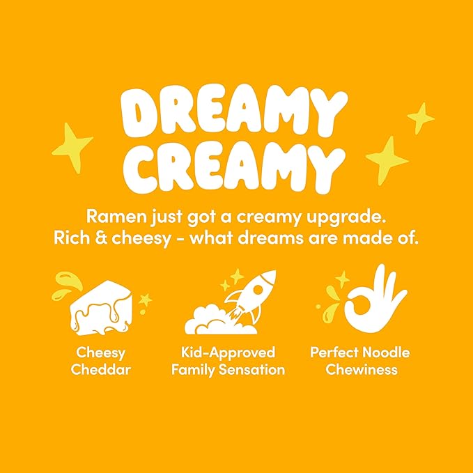 Cheesy Ramen - Cheddar Soup Ramen | Mild Kick Creamy &amp Savory Korean Noodles | 3.92 oz (Pack of 32)