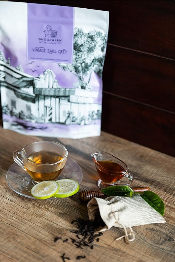Loose Leaf Earl Grey Black Tea (200+ Cups) - Fresh Harvest - Directly Shipped From Our Family-Owned Estate in India - Blended with Organic Bergamot Oil Sourced From Italy - Bulk Pack ƒ