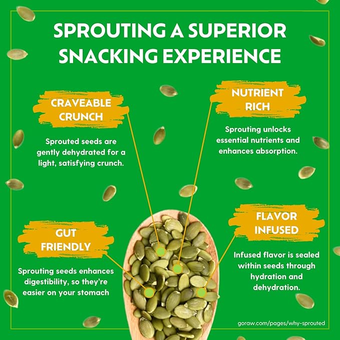 Go Raw Organic Sprouted Sea Salt Sprouted Snacking Seeds 4 oz 6 Pack Pumpkin &amp Sunflower Seeds Keto Kosher