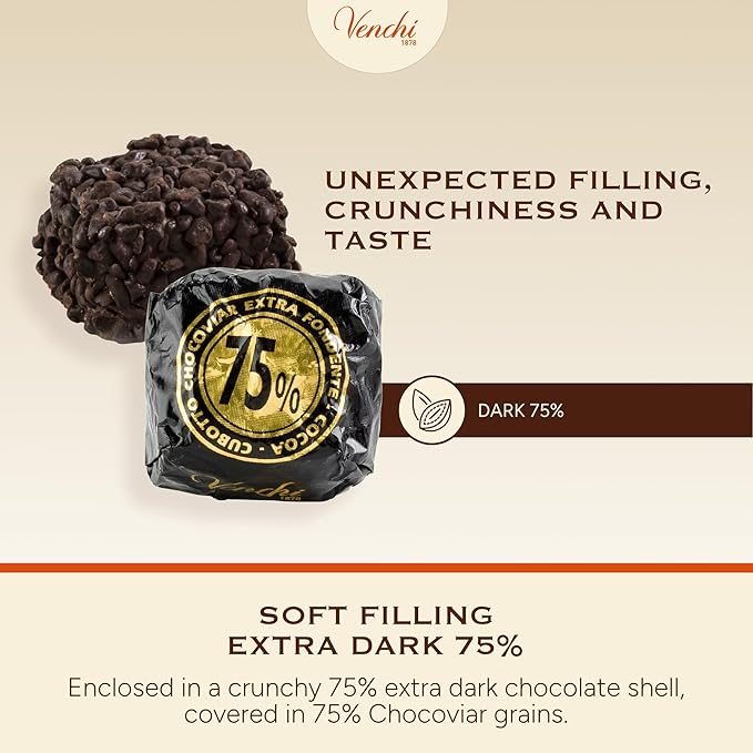 Venchi - Dark Chocolate Chocoviar Chocolates Dark Chocolate Flavor Chocolate Candy Bulk Gluten-Free 2.2 lb Bag