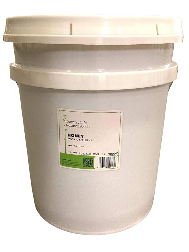 Country Life Natural Foods Michigan Light Raw Honey Unfiltered Unpasteurized 5 U.S. Gallon