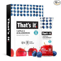 That's it. Apple + Blueberry 100% Natural Real Fruit Bar Best High Fiber Vegan Gluten Free Healthy Snack Paleo for Children &amp Adults Non GMO No Sugar Added No Preservatives Energy Food (12 Pa