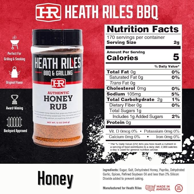 Heath Riles Sweet BBQ Honey Rub and Pecan Rub Seasoning Bundle