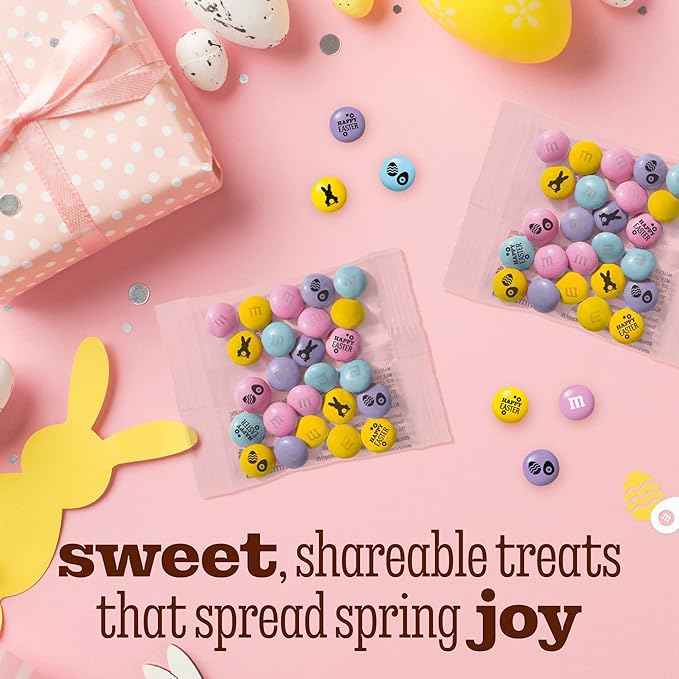 M&ampM’S WORLD Milk Chocolate Party Favors (30 Pack) Printed M&ampM'S With Fun Easter Themed Icons Perfect For Celebrations &amp Gatherings Egg Hunts &amp More