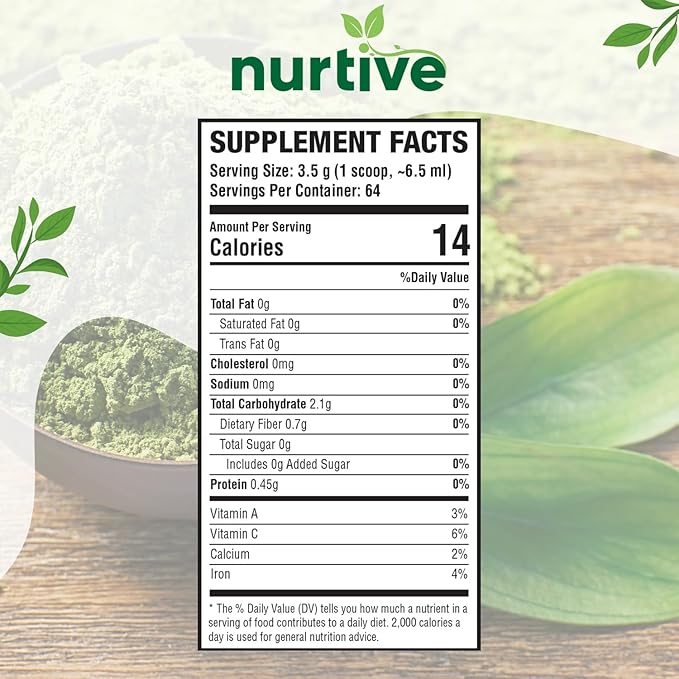 Nurtive Mushroom Matcha Powder - Harmonious Blend of Ceremonial Matcha and Adaptogenic Mushrooms Including Lion's Mane Reishi Cordyceps Chaga and Tremella (8oz / 227g)