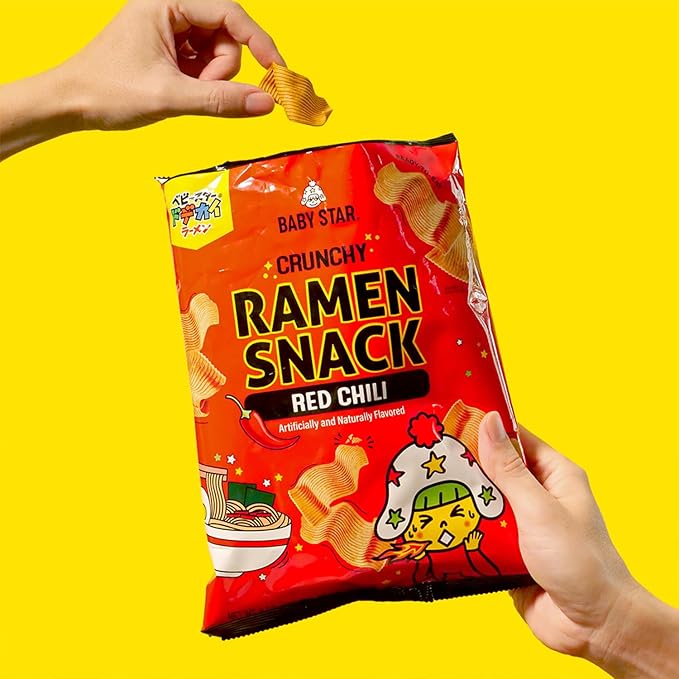 Baby Star Crunchy Ramen Snack Wide - Red Chili 2.46oz (6 Pack)