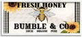 Stupell Industries Fresh Honey Bumble &amp Co. Advertisement Sunflowers Bee White Framed Wall Art 24 x 10 Yellow