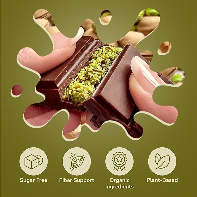 Rawmantic Dubai Chocolate Knafeh Pistachio (6.7oz/190g) – Plant-Based Vegan Made From Dairy-Free Dark Chocolate Cacao Butter Pistachios &amp More No Artificial Flavors Non-GMO &amp Kosher