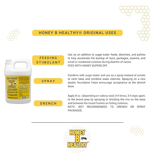 Honey B Healthy® Plus &amp Honey B Healthy® Original 1 Gallon Jug Bundle Immune System Feeding Stimulant with Essential Oils for Bee Health
