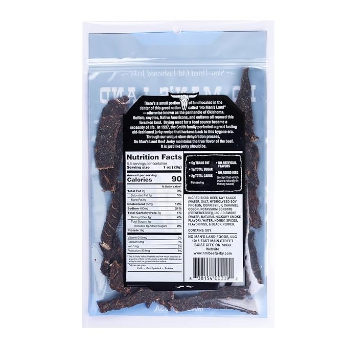 No Mans Land Beef Jerky | Authentic Beef Jerky | Slow-Dried | 17G Proteing Per Serving - Mega Bundle