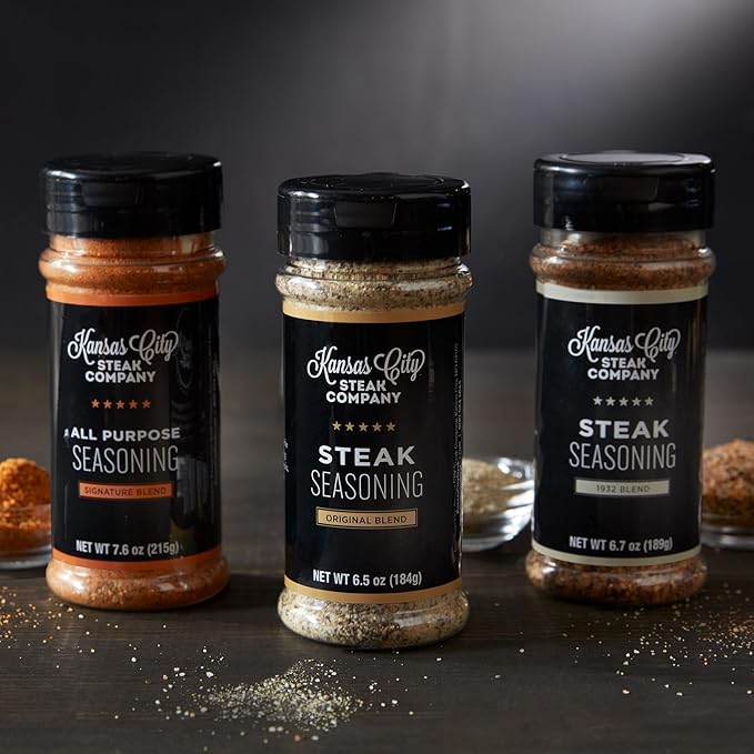 The Ultimate Seasoning Trio with 1 Kansas City Steak Original 6.5 oz 1 1932 Blend 6.7 oz and 1 Signature Blend All Purpose Seasoning 7.6 oz from Kansas City Steak Company