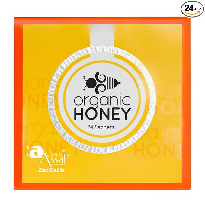 Organic Natural Honey (Large Pack of 24 Sachets 10Gram Each)
