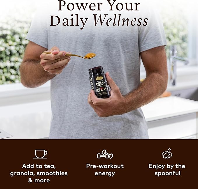 Comvita Manuka Honey UMF 20+ (MGO 829+) - Raw Manuka Honey New Zealand Pure &amp Unpasteurized Superfood for Immune Health Use in Tea Wild Monofloral Non-GMO - 250g (8.8 oz)
