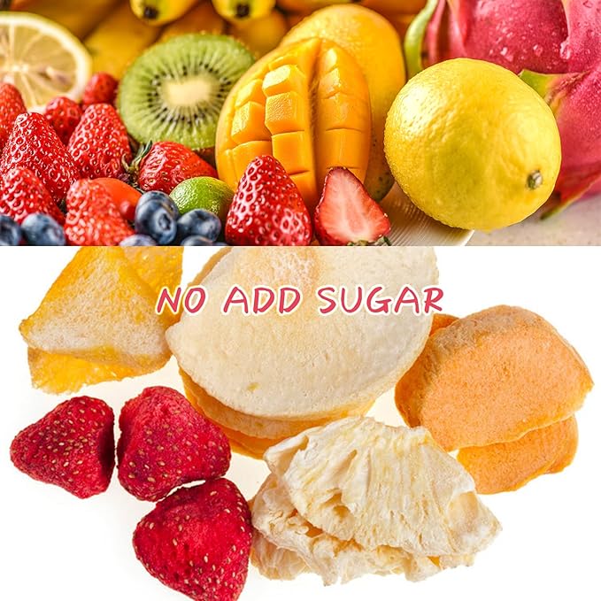 ONETANG Freeze-Dried Mixed Fruit 24 Pack Single-Serve Pack Non GMO Kosher No Add Sugar Gluten free Vegan Holiday Gifts Healthy Snack 0.35 Oz