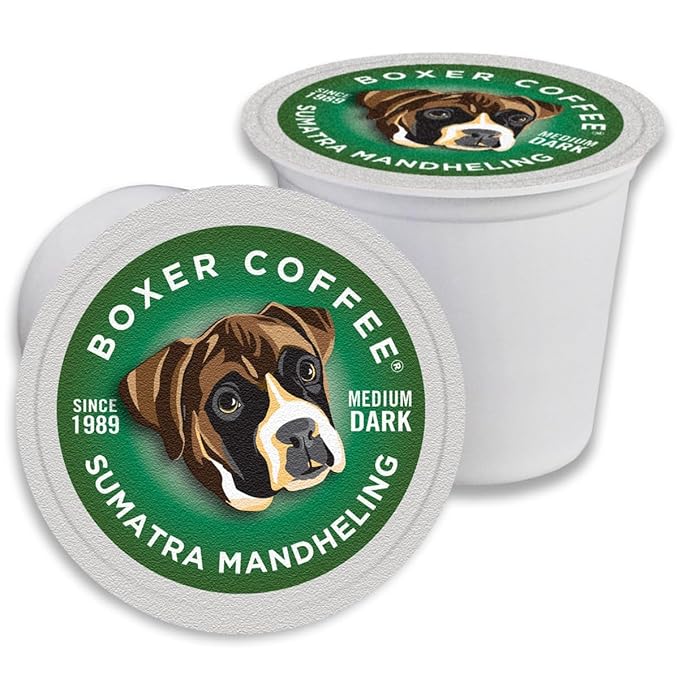 Boxer Coffee 48ct Sumatra Mandheling – Single-Origin Medium Roast Coffee Pods – Specialty Grade Artisan Brew – Compatible with Keurig K-Cup Brewers Single-Serve Cups