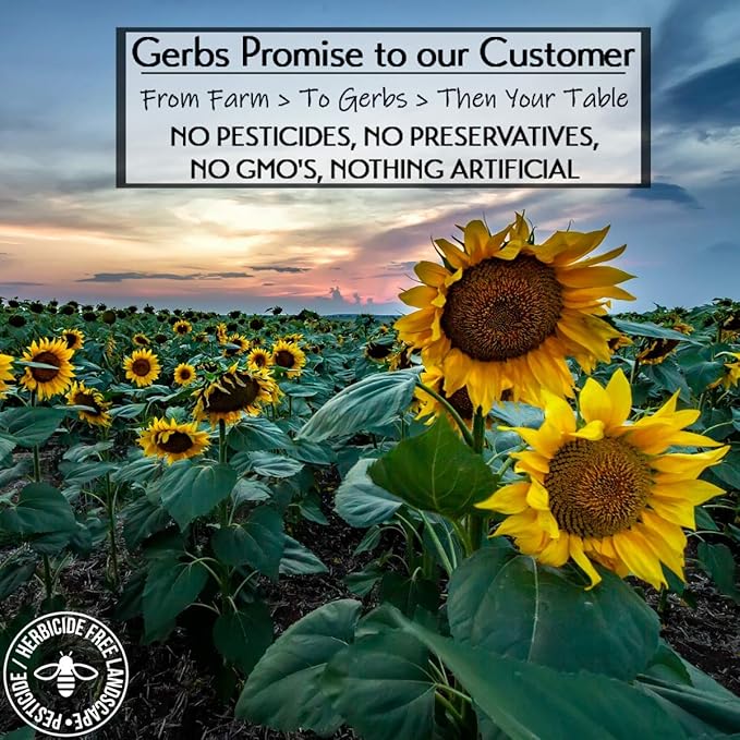 Gerbs Raw Sunflower Seed Kernels 4 lbs. | No Artificial Additives Resealable Bag | Mild &amp Crunchy | Top 14 Allergen-Free
