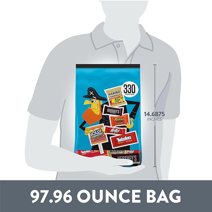 Hershey Miniatures Assorted Flavored Halloween Candy Bulk Bag 97.96 oz (330 Pieces)