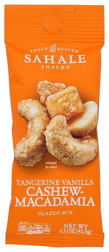 Sahale Tangerine Vanilla Cashew Glazed Nut Mix 1.5 Ounces (Pack of 9)