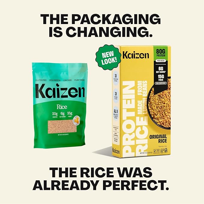 Kaizen Low Carb Keto Rice Variety Pack - High Protein (20g) Keto Friendly Gluten-Free Plant-Based Made with High Fiber Lupin Flour - 8 ounces (Pack of 3)