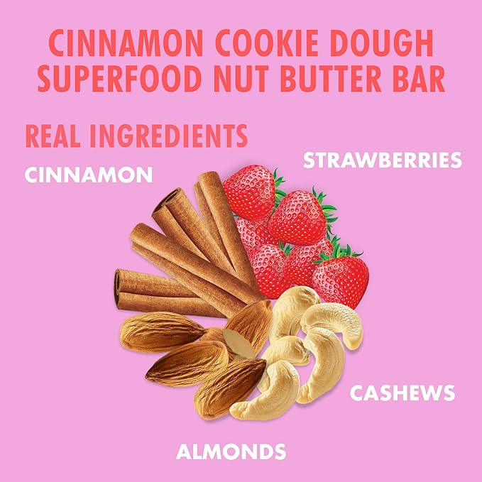 B.T.R. Nation Vegan Superfood Protein Bars - Strawberry Shortcake VITALITY | 12 Bars | Keto Plant Based and Gluten Free Low Carb Sugar Alcohol Free &amp Boosted with Powerful Superfood!