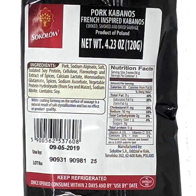 Pork Kabanos - Thin French Inspired Kabanosy Sokolow (20 pack)