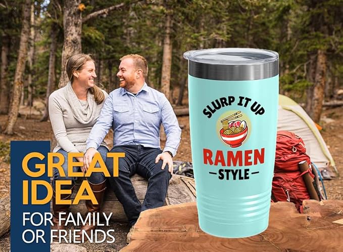 Ramen Lover Teal Edition Viking Tumbler 20oz - Slurp it up - Food Lovers chicken pumpkin vegan pantry spicy noodles