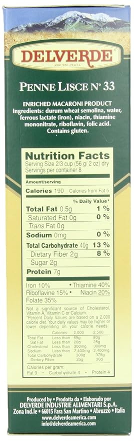 Delverde Penne Lisce 1-Pound (Pack of 12)
