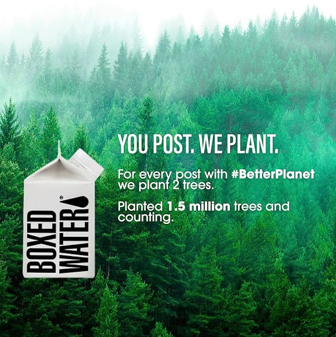 Mini Boxed Water (8.4 oz. 24 Pack) – Better Than Premium Plastic Purified Drinking Water in Plant-Based Cartons BPA-Free Refillable Cartons Lunchbox Ready