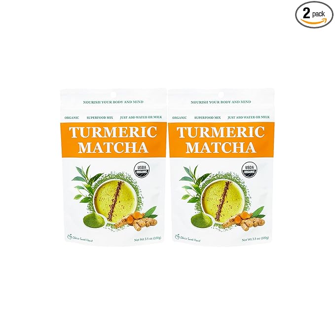 Cherie Sweet Heart Turmeric Matcha Green Tea Superfood Mix Organic Keto Friendly 3.5 Ounce (Pack of 2)