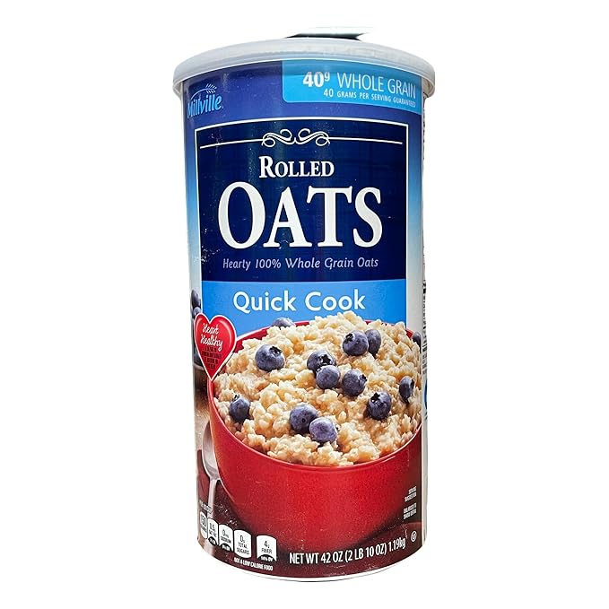 Quick Cook Rolled Oats 100% Whole Grain 42 oz Heart Healthy (Pack of 2)