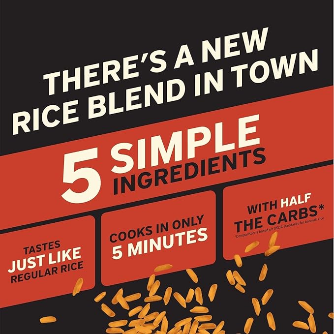 It’s That Simple Variety Pack White Brown Chili &amp Turmeric-Infused Rice Blend 50% Less Carbs Certified Gluten-Free Non-GMO &amp Vegan Cooks in 5 Minutes – 5.29 oz (Pack of 6)