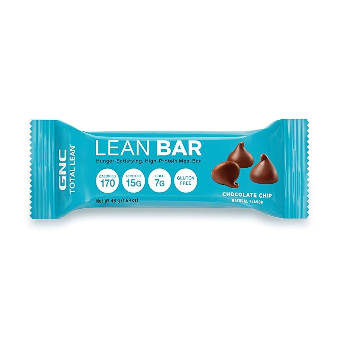 GNC Total Lean Lean Bar - Chocolate Chip Twin Pack 5 Bars per Box Hunger-Satisfying and High-Protein Snack Bar