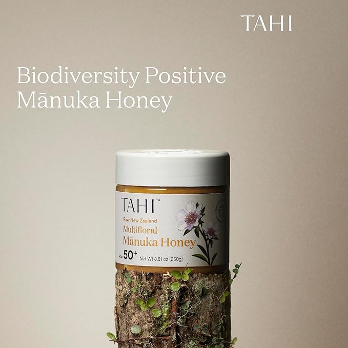 Tahi MGO 50+ Multifloral Raw Manuka Honey New Zealand - 100% Sustainable and Natural Honey - Non-GMO Glyphosate-Free and Gluten-Free - New Zealand Manuka Pure Honey - 14.1oz