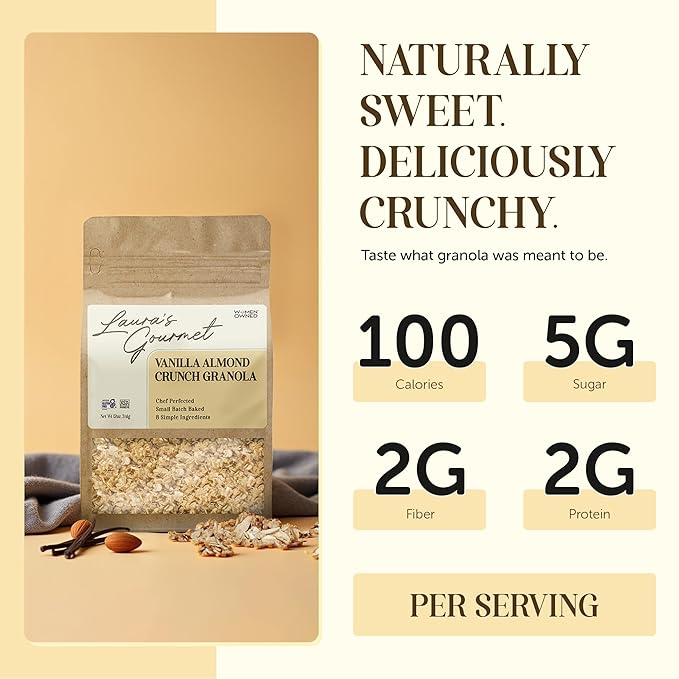 Laura's Gourmet Granola - Classic Variety Pack - Vanilla Almond Crunch Coconut Crunch BlueberryBliss Crunch