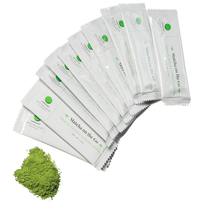 Matcha Green Tea Powder Single Serving Sticks Dr. Weil's Ceremonial Organic Matcha Powder Singles Packets - Individual Tea Packets (24)