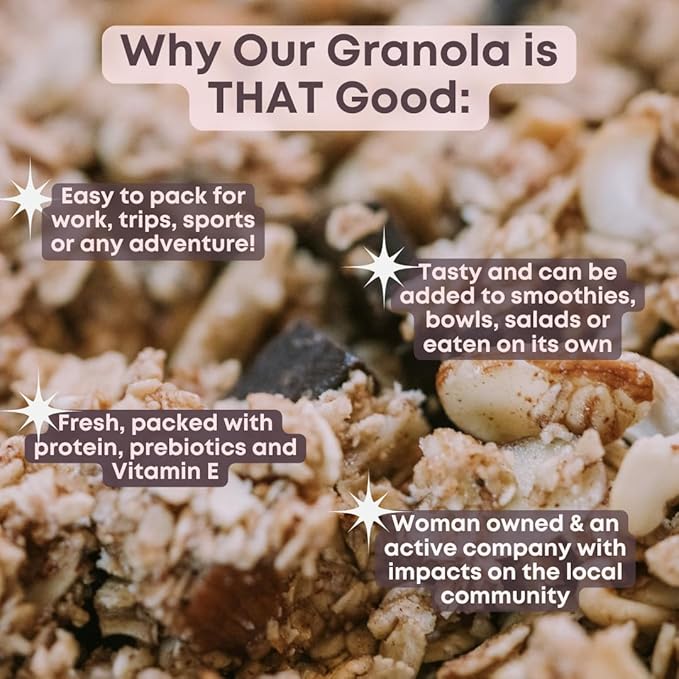 Tempo Granola Dark Chocolate Cashew Almond Loose Granola - 3 Pack of 11 oz Bags - Nutrient-Rich Gluten Free Vegan Oats High Protein Low Sugar Vegan Dairy Free Soy Free Vitamin E Prebiotics F