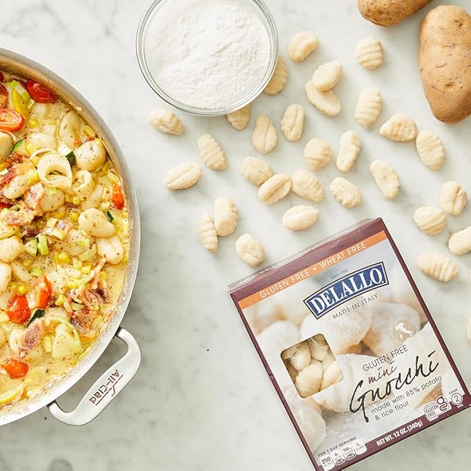 DeLallo Gluten Free Potato &amp Rice Mini Gnocchi 12oz Box 4-Pack