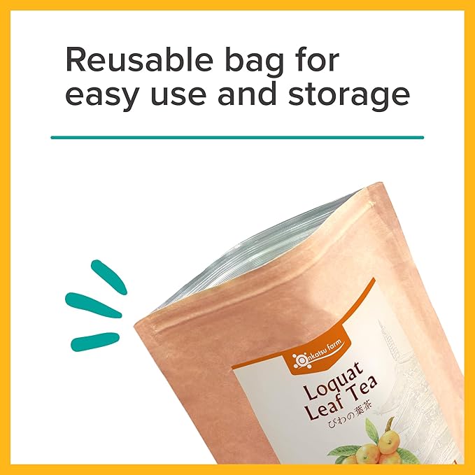 Onkatsu Farm Loquat Leaf Premium Japanese Tea Bags (Nispero Tea) Sweet Herbaceous Flavor Hot or Iced Caffeine Free 30 Total Tea Bags