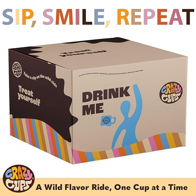 Crazy Cups Flavored Decaf Coffee Pods Decaf Variety Pack Assorted Decaffeinated Coffee for Keurig Machines for Hot or Iced Coffee Single Serve Coffee in Recyclable Pods 50 Count