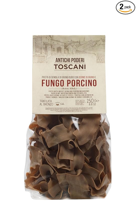 ANTICHI PODERI TOSCANI Handmade Pasta Egg and Mushroom Straccetti 8.8oz | Imported from Italy Pack of 2