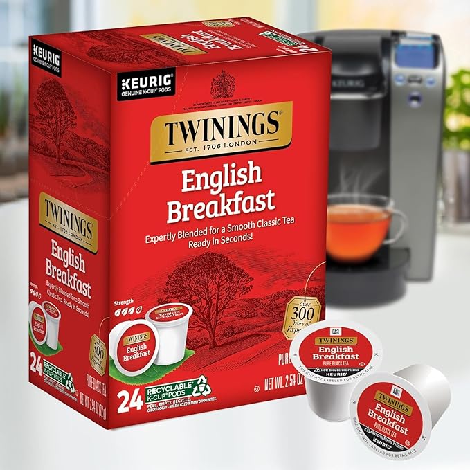 Twinings English Breakfast Tea Keurig K-Cups 24 Count (Pack of 4)