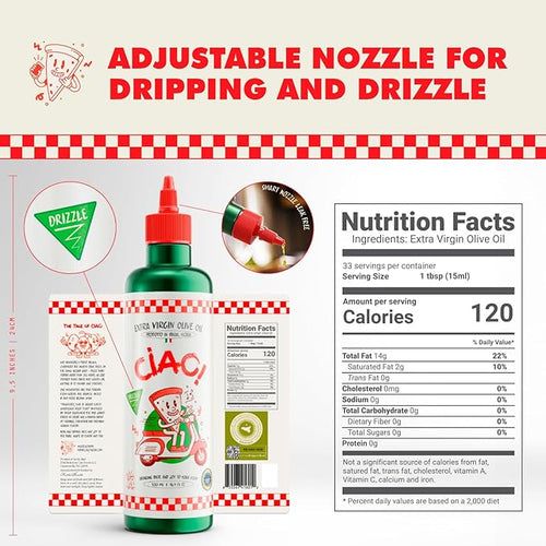 2-PACK of CIAO Sicilian Extra Virgin Olive Oil – First Cold-Pressed High Polyphenol Organic Authentic Flavor 16.9 Fl Oz