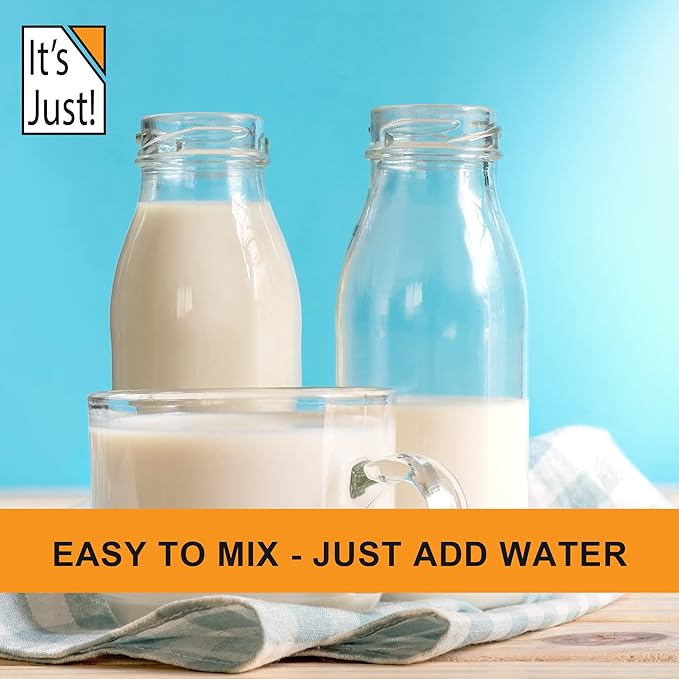It's Just - Powdered Non-Fat (Skim) Milk rBST/rBGH Hormone Free Shelf Stable Just Add Water Makes Over 1.5 Gallon Milk 2 Pound Milk Powder