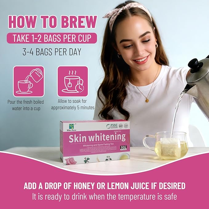 Skin Whitening and Spots Fading Tea Improve Endocrine Acne Removal Beautifying 30 Tea Bags