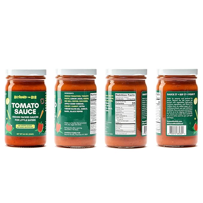 Beyond the Bib - Toddler and Kids Healthy Meal Sauces and Dips - Made with Vegetables No Added Sugar No Salt No Artificial Ingredients - Ready to Eat - For 24+ Months (Tomato Thai Coconut Sweet M